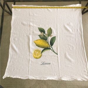 Vintage Flour Sack Dish Towel with Lemon design